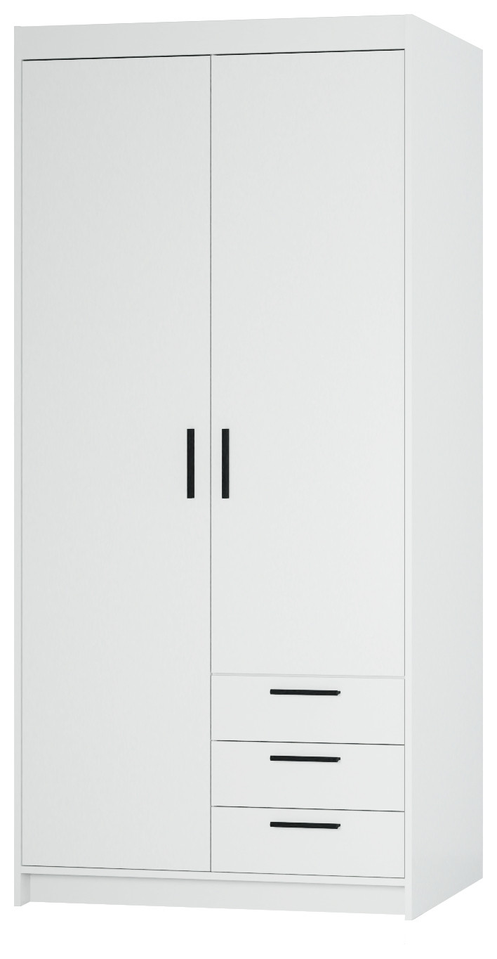 Biała szafa dwudrzwiowa 90 cm KUBA