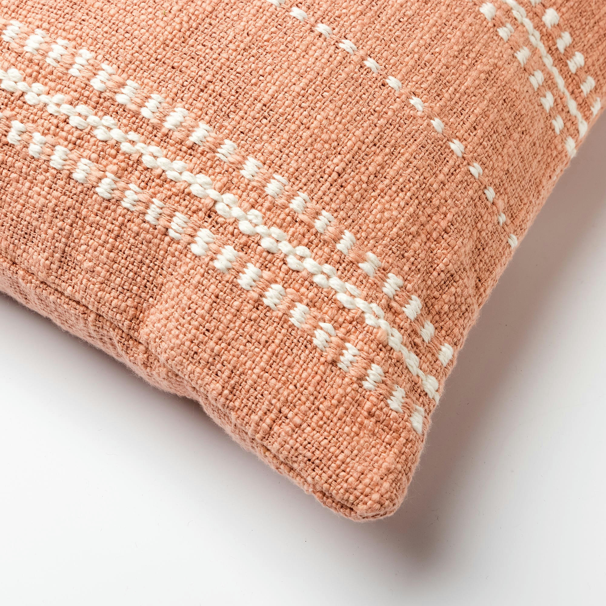 - Housse de coussin rose en coton-45x45 cm avec motif rayé