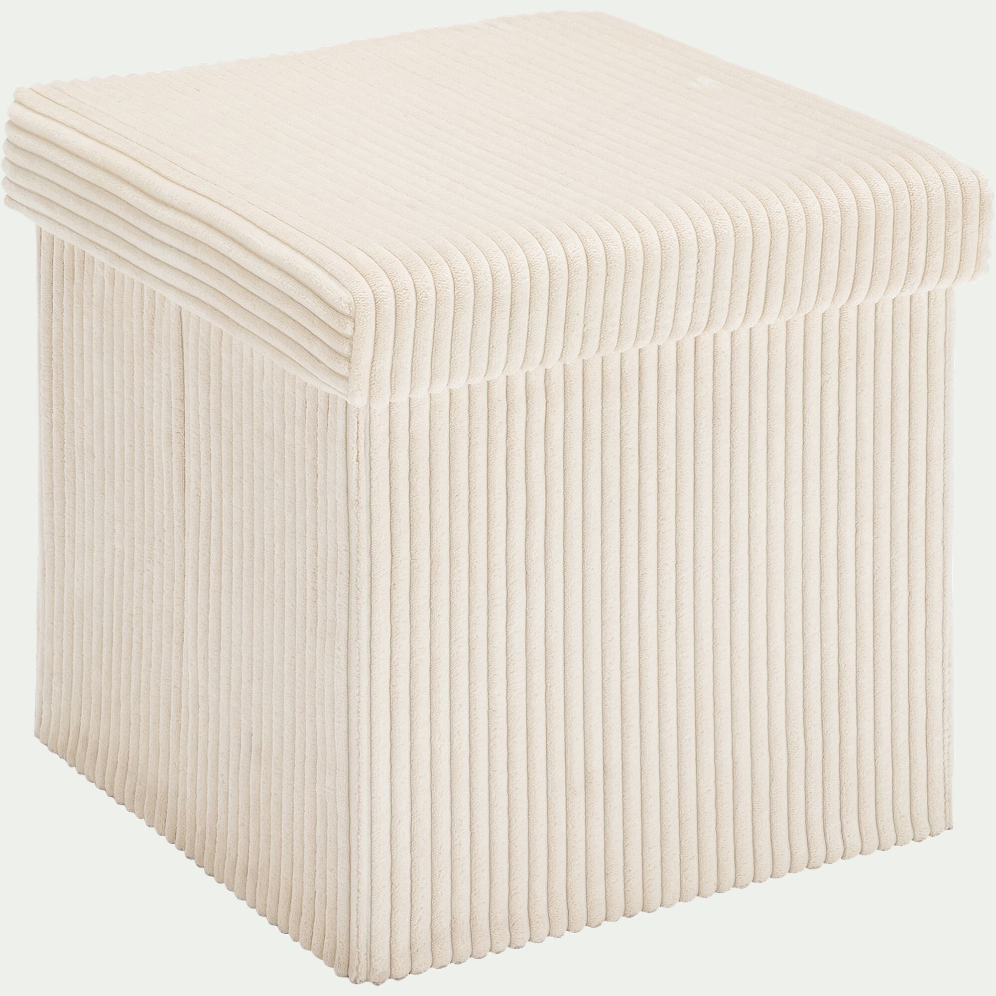 BAO - Pouf en tissu avec coffre de rangement H38 - beige