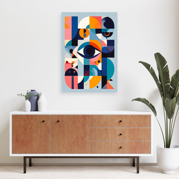 Obraz do salonu sypialni biura, Abstrakcja oko w stylu Bauhaus 20x30