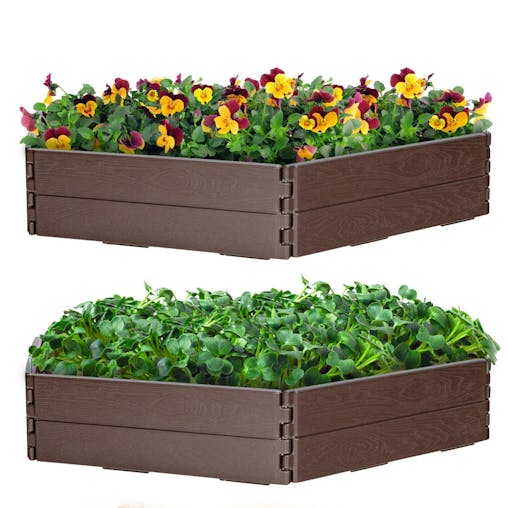 NNECW Raised Garden Bed with 2 Configurations of Rectangular and Hexagon