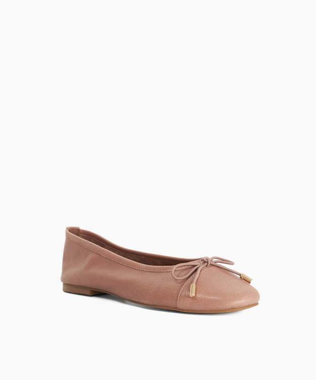 Haliah Dark Pink - Patent Toe Cap Ballet Flats