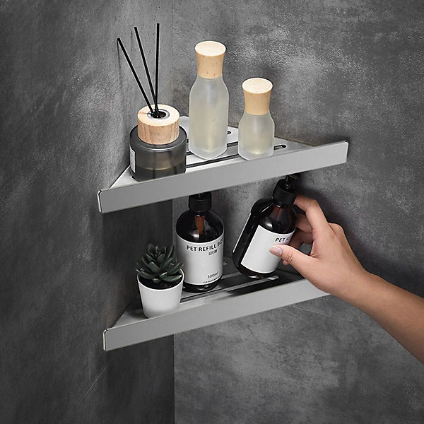 ETAGÈRE DE SALLE DE BAIN REA SF07 BRUSH STEEL