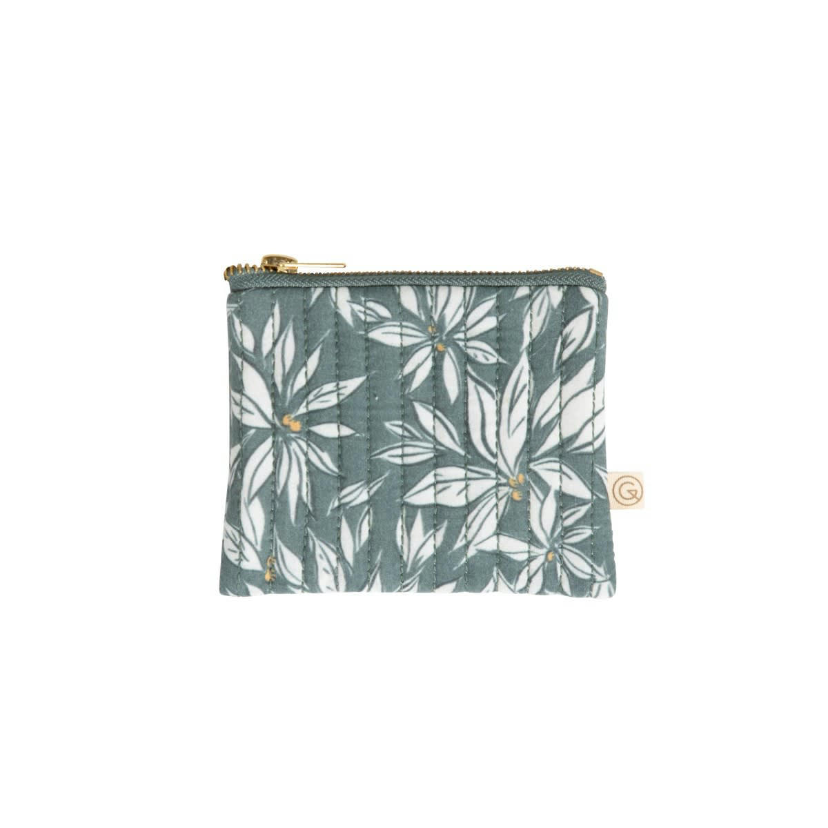 LA CABANE - Porte-monnaie en coton imprimé  feuille bleue