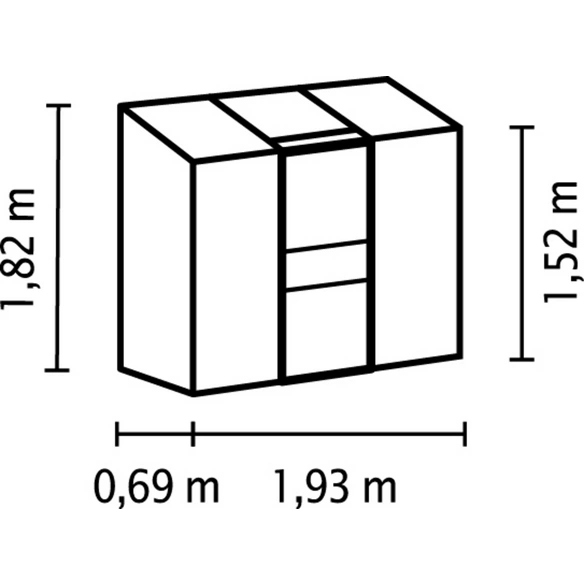 Anlehngewächshaus »1300«, 1,3 m², Aluminium, winterfest