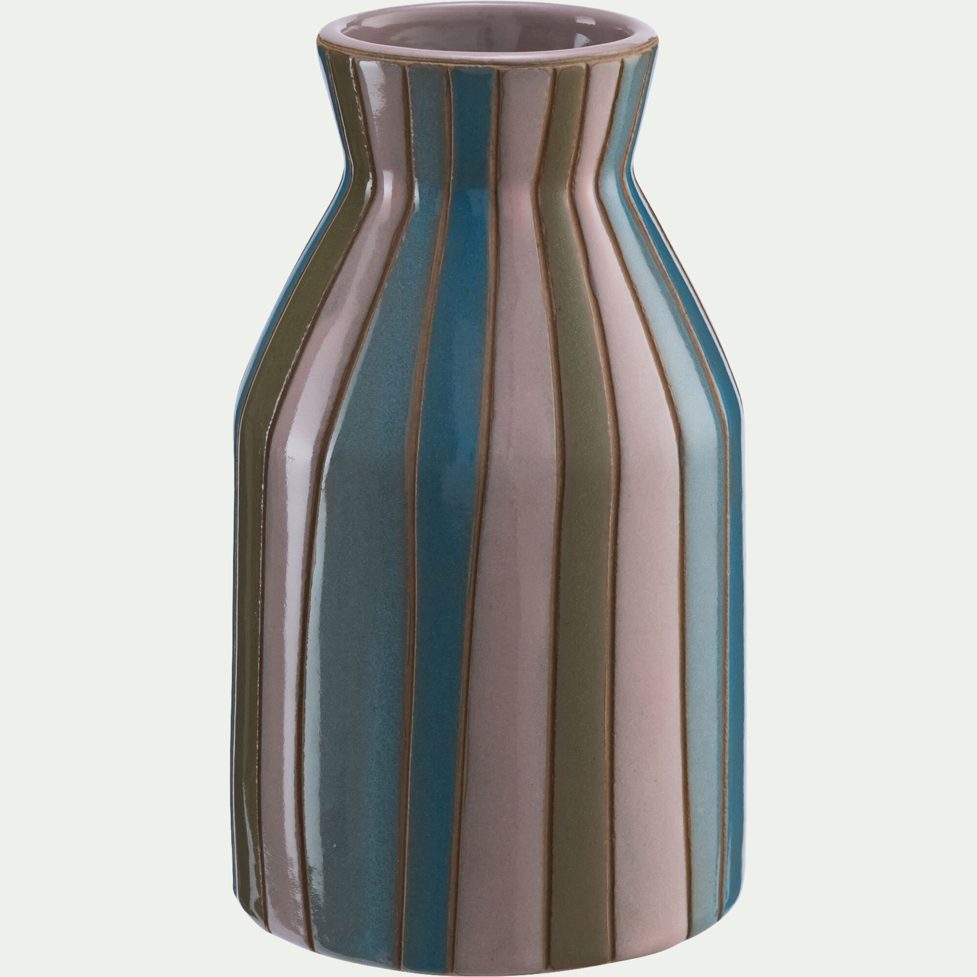 COMMEDIA - Vase contemporain en faïence H17cm - parme