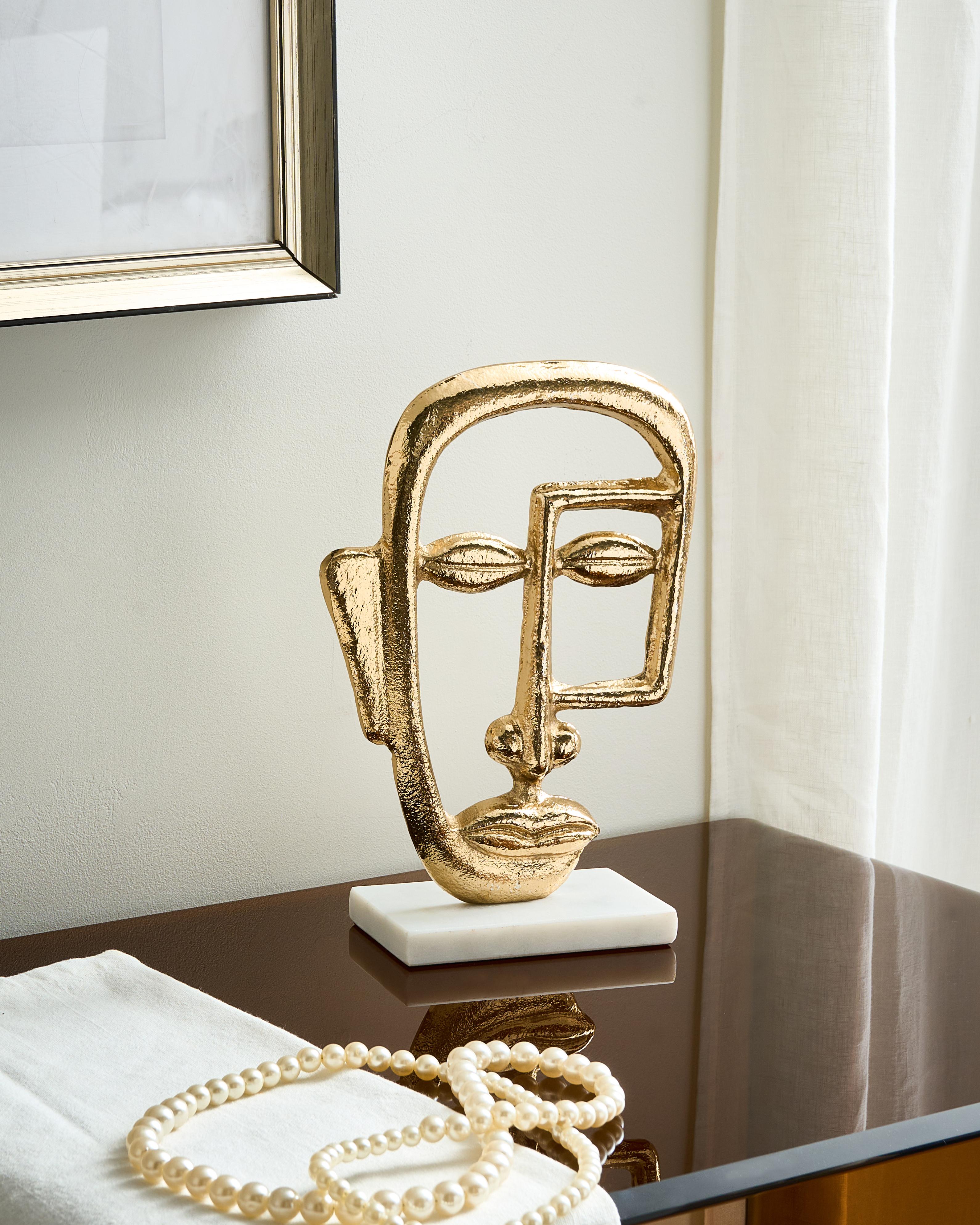 Figurine Face MOSKO Metal Gold