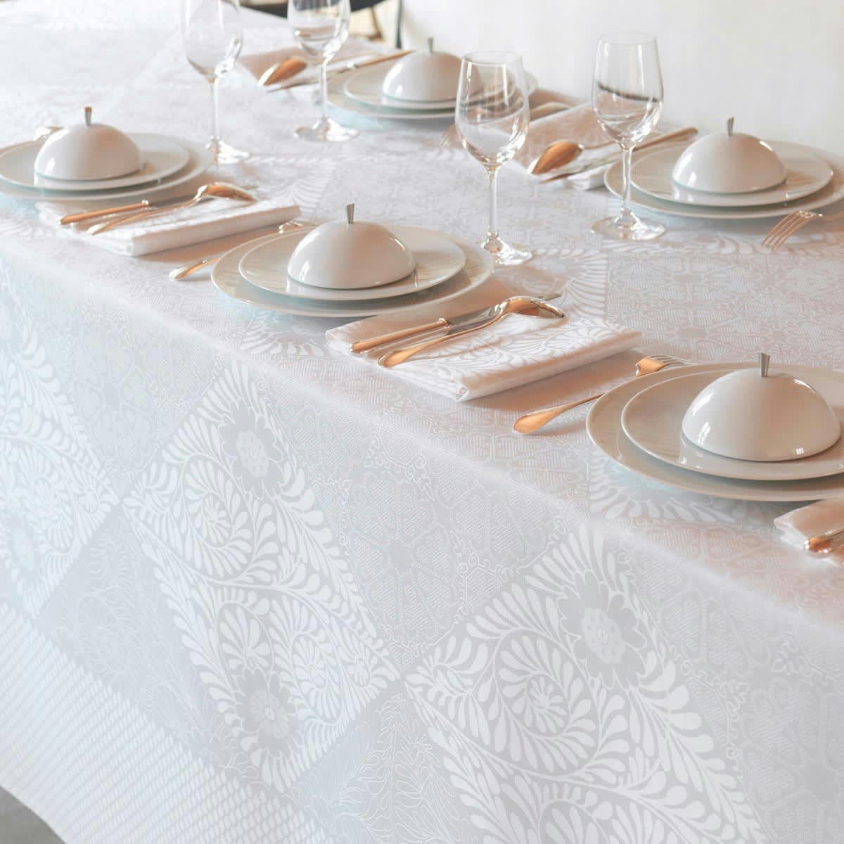 BOSPHORE BLANC - Set de table en coton blanc 54 x 38