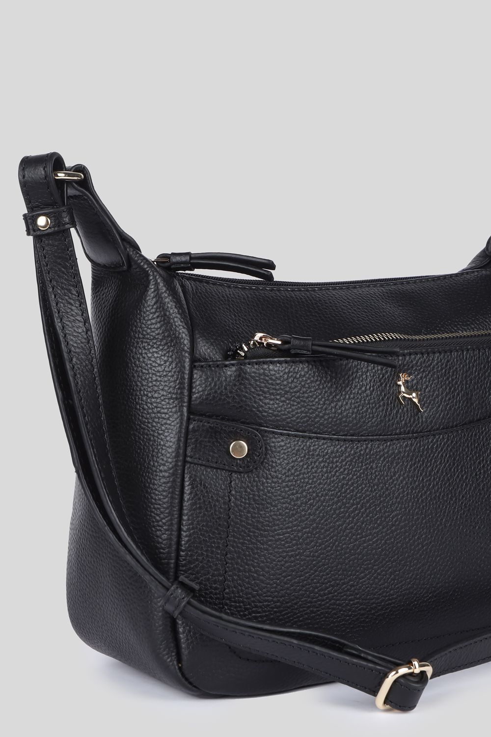Ashwood Leather Classico Napoli' Real Leather Top Zip Crossbody Bag