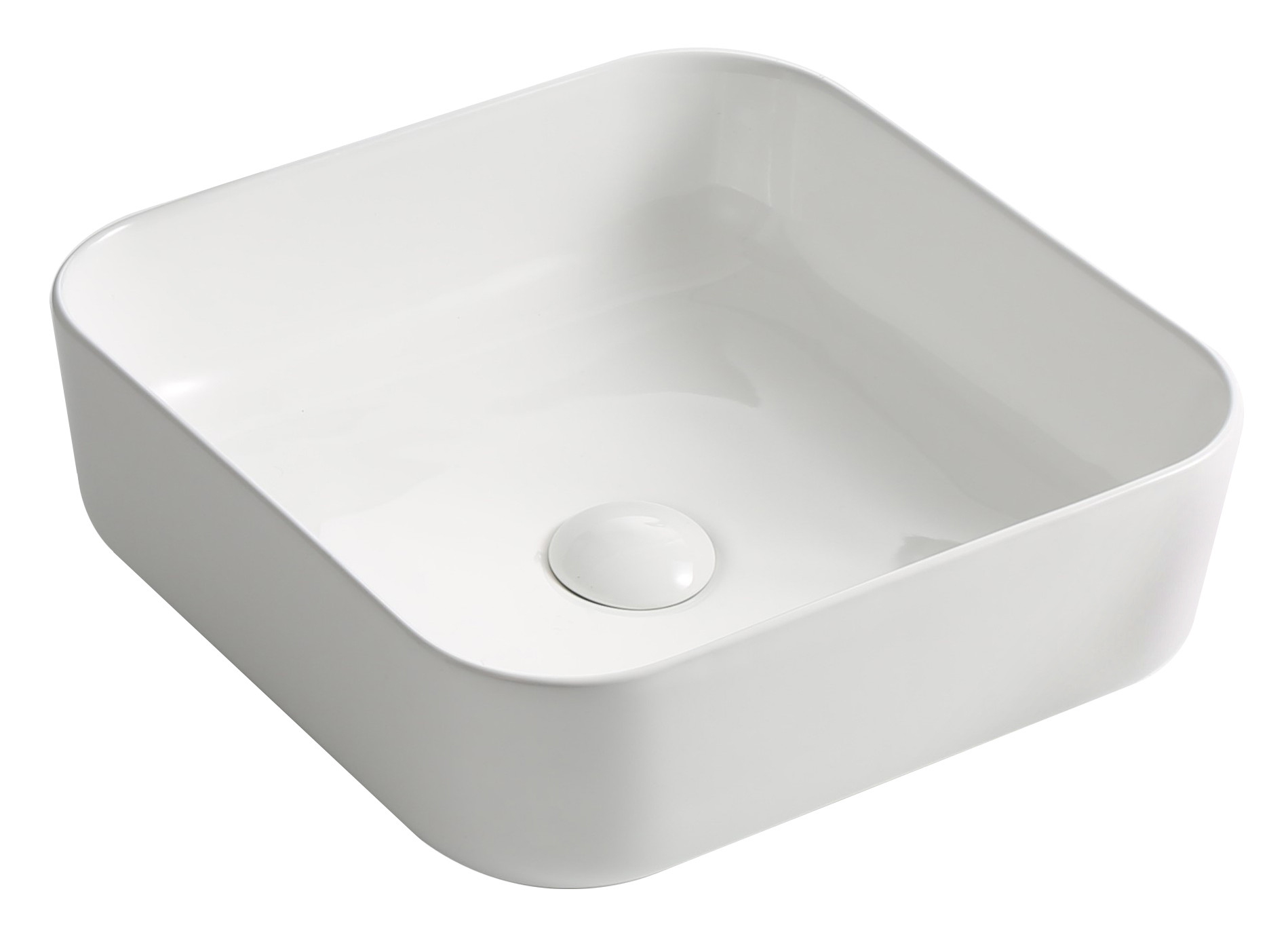 Umywalka Nablatowa Ceramiczna Kwadratowa Biała Toba