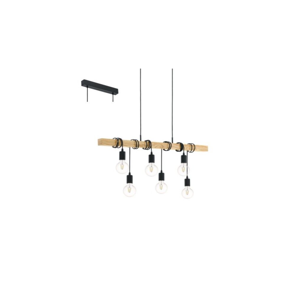 TAKLAMPE EGLO TOWNSHEND 6 EIK/SVART