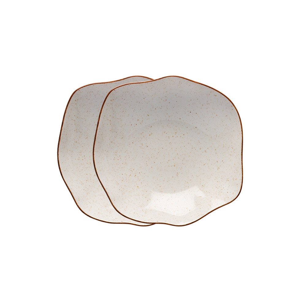 Zestaw 2 talerzy głębokich 23 cm Stone Age beżowy LB25