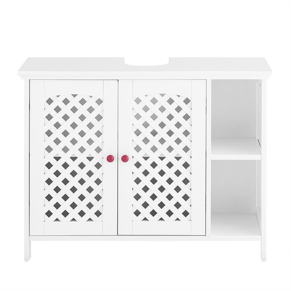 SoBuy Szafka pod umywalkę z dwoma drzwiczkami Biały 80x31.5x60.5cm BZR210-W