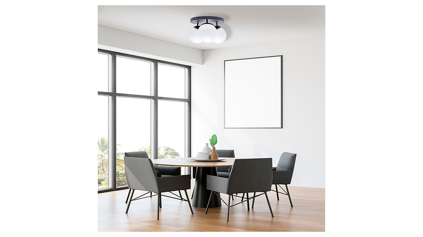Lampa sufitowa Sfera Black 3-punktowa metalowa biało-czarna
