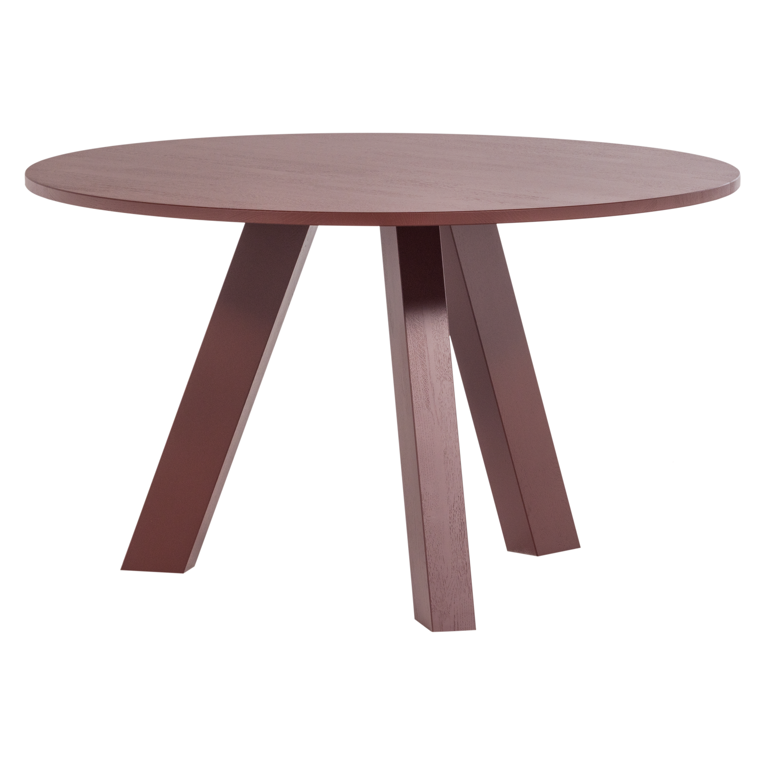 WOOOD Rhonda Eettafel Ø120 CM - Eiken - Bordeauxrood - 75x129x129