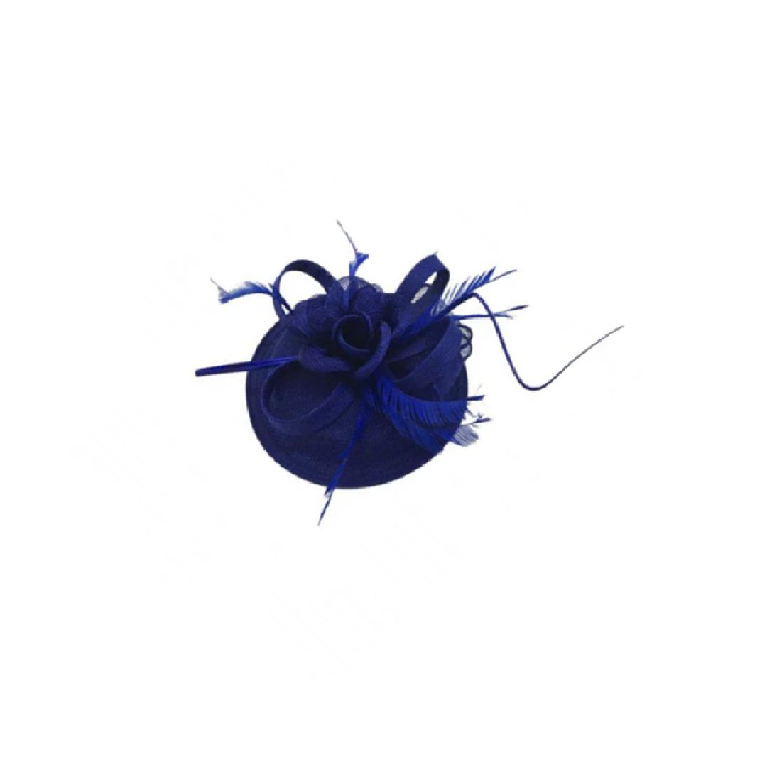 SVNX Gauze Swirl Flower Feather Fascinator