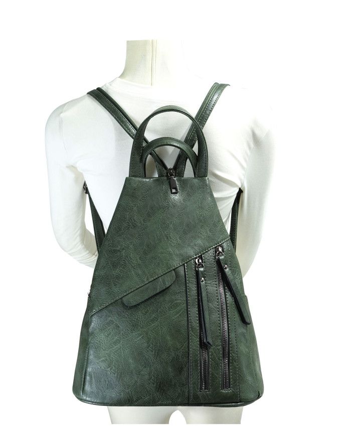JFY 3 Exterior Zippered Pockets Backpack With Handle