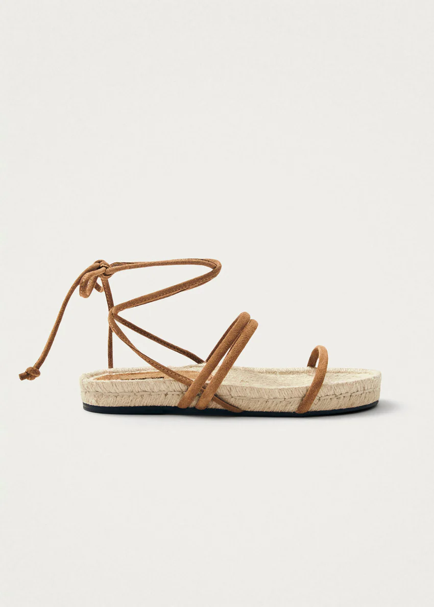 Rayna Suede Tan Leather Sandals