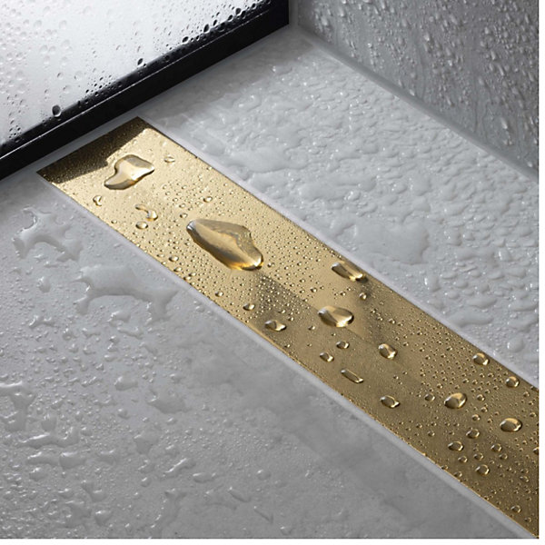 Caniveau de douche découpable 90 cm HANSGROHE RainDrain Flex montage libre bronze brossé