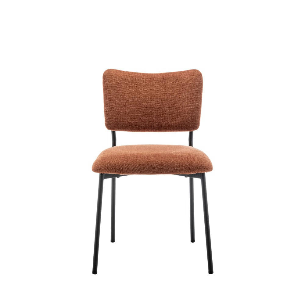 VANDER - Lot de 2 chaises en tissu et métal rouille