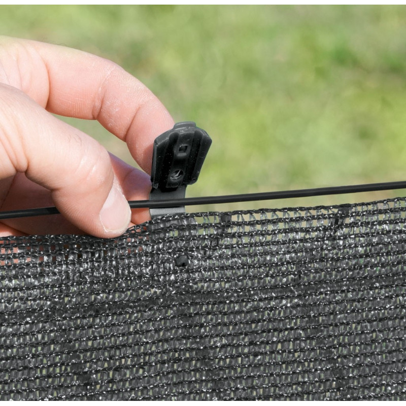 Pince de fixation Firatex pour brise-vue gris 20 pièces FIXATEX