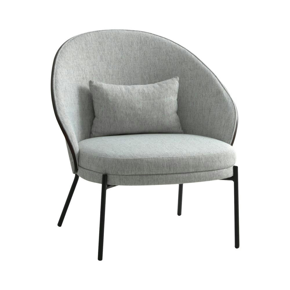 CANELAS - Fauteuil en tissu et métal gris clair