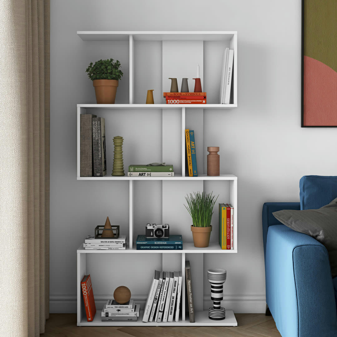 SIGMA - Bibliothèque effet bois blanc