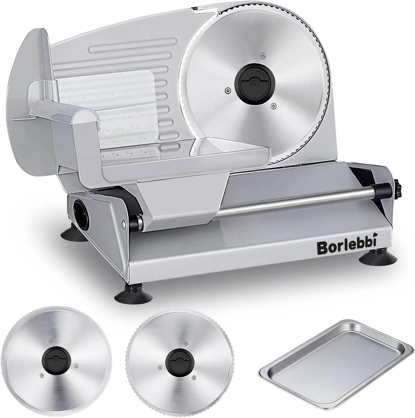 Meat Slicer, 200W Electric Food Slicer with Two Removable 7.5Stainless Steel Blades