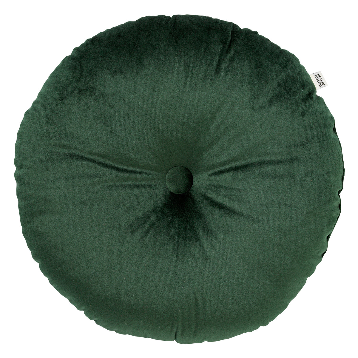 OLLY - sierkussen Ø38 cm - rond velvet - Mountain View - groen