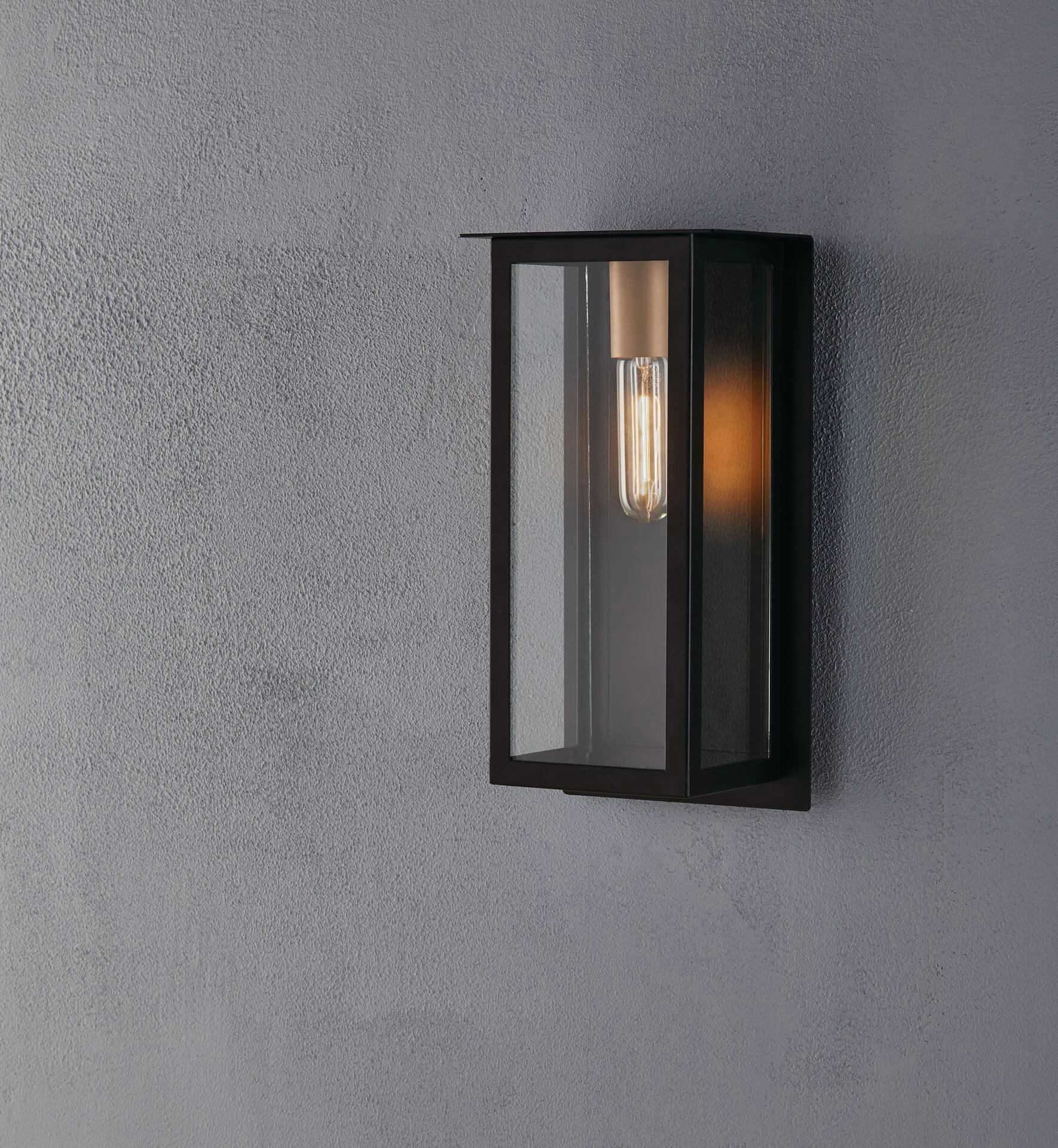 NOMA LED Outdoor Wall Light, Matte Black/Light Gold
