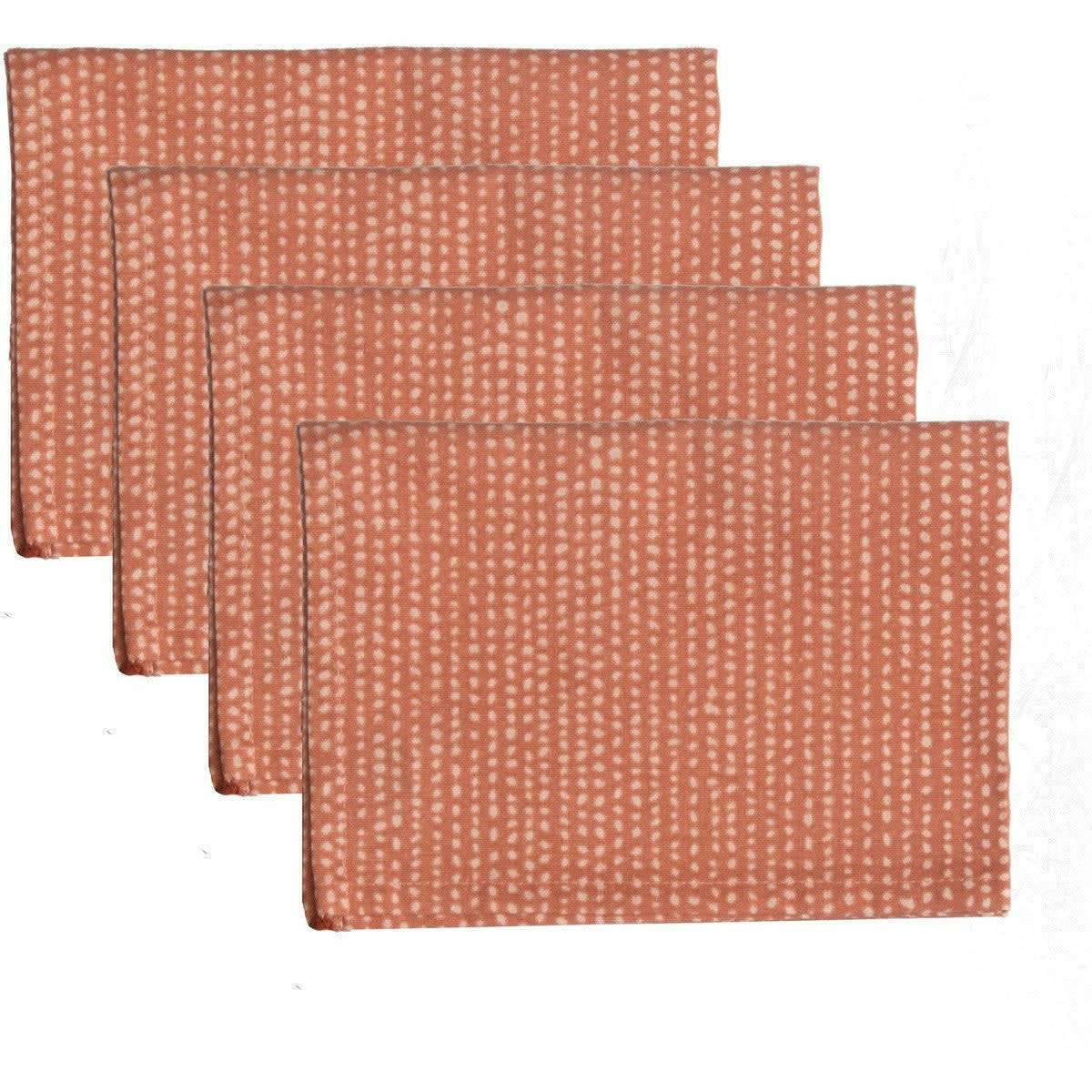 DOTS - Serviettes de table (x4) coton  45x45 terracotta
