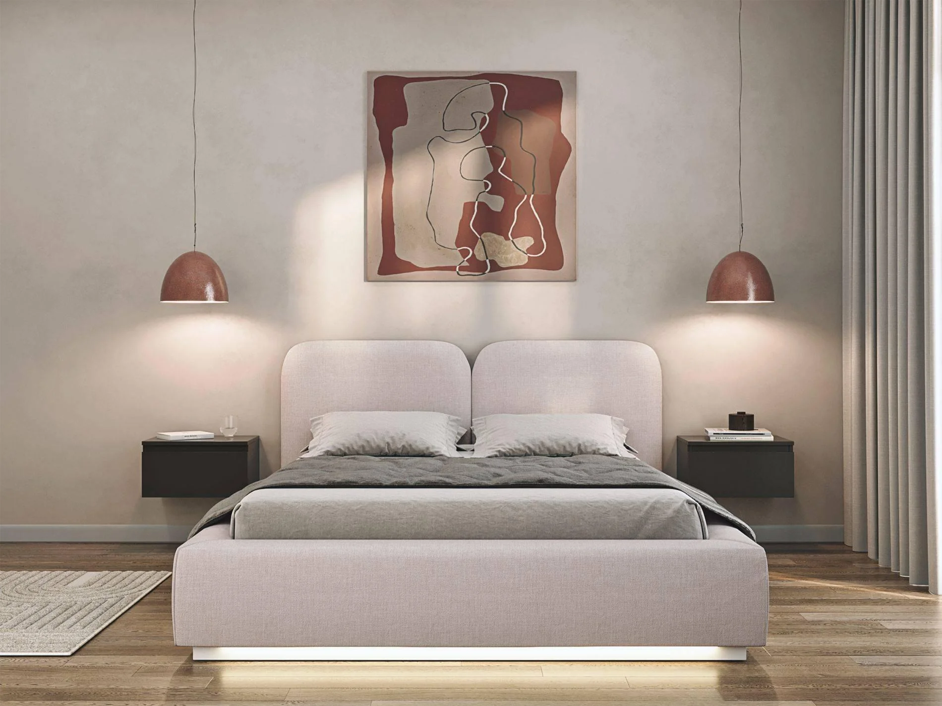 Bedframe Cremona chenille 140 x 200 cm met verlichting en opbergruimte