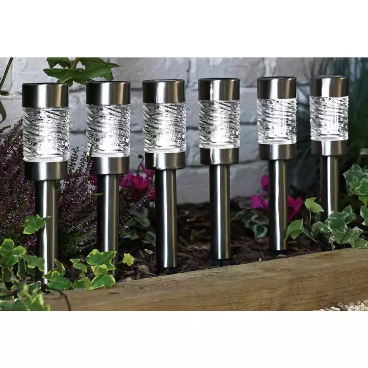 Garden by Sainsbury's Stainless Steel Solar Stake Lights
