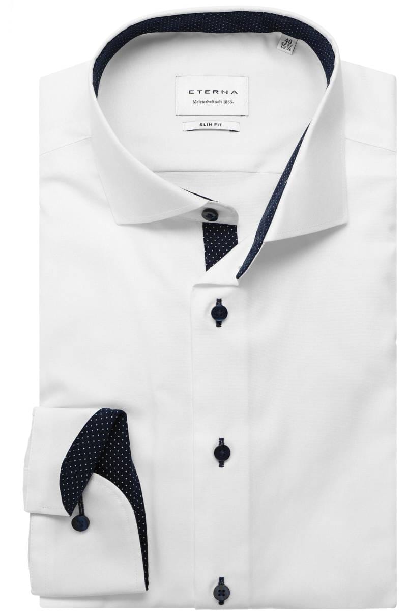 ETERNA Slim Fit Hemd weiss, Einfarbig