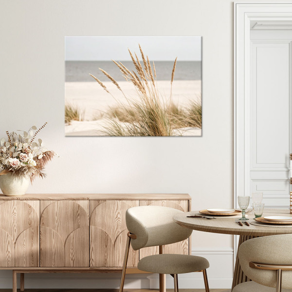 Obraz do salonu kuchni biura, Plaża morze rośliny natura beżowy 30x20
