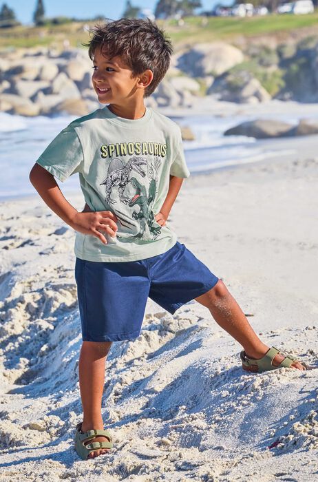 Younger Boys 3pk Green Dinosaur T-Shirts