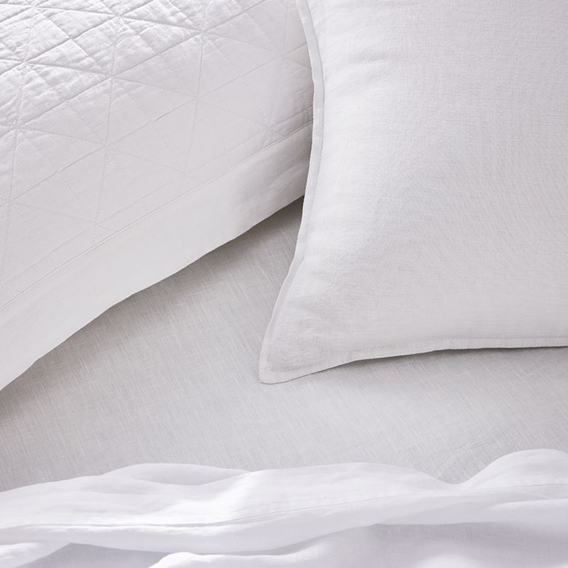 Vintage Washed Linen White Sheet Set