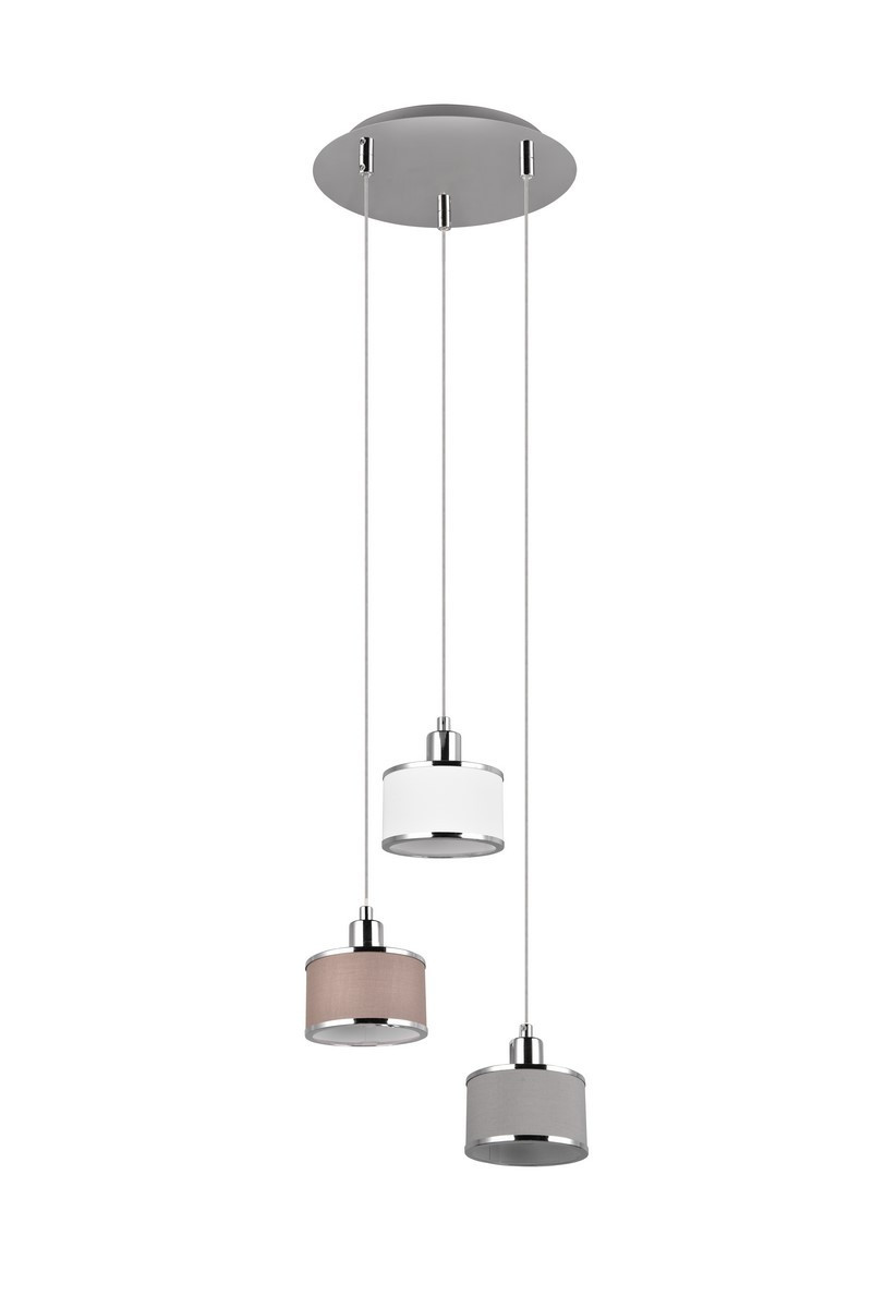 Lampa wisząca srebrno-odcienie srebra KAPRUN 3xE14x28W Trio