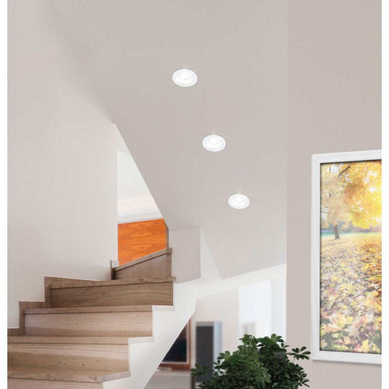 Spot encastrable LED Salabate rond blanc dimmable blanc neutre Ø 8,8 cm 6 W EGLO