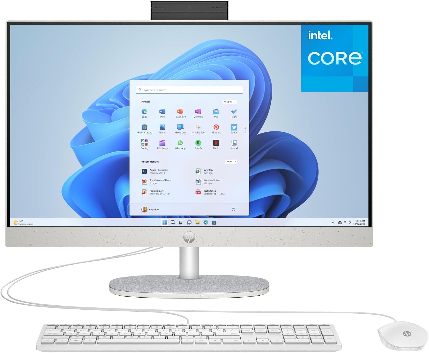HP 24 Touchscreen All-in-One Desktop Computer for Home and School  Intel Processor  23.8 FHD Display  16GB DDR4 RAM  1TB PCIe SSD  WiFi 6  Bluetooth 5.3  Business AIO  White