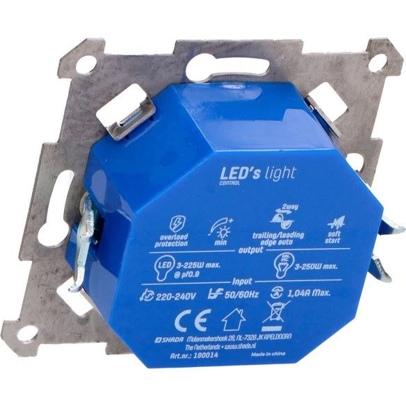 Dimmer, 240 V, 1,08 A, BxH: 8,4 x 8,4 cm
