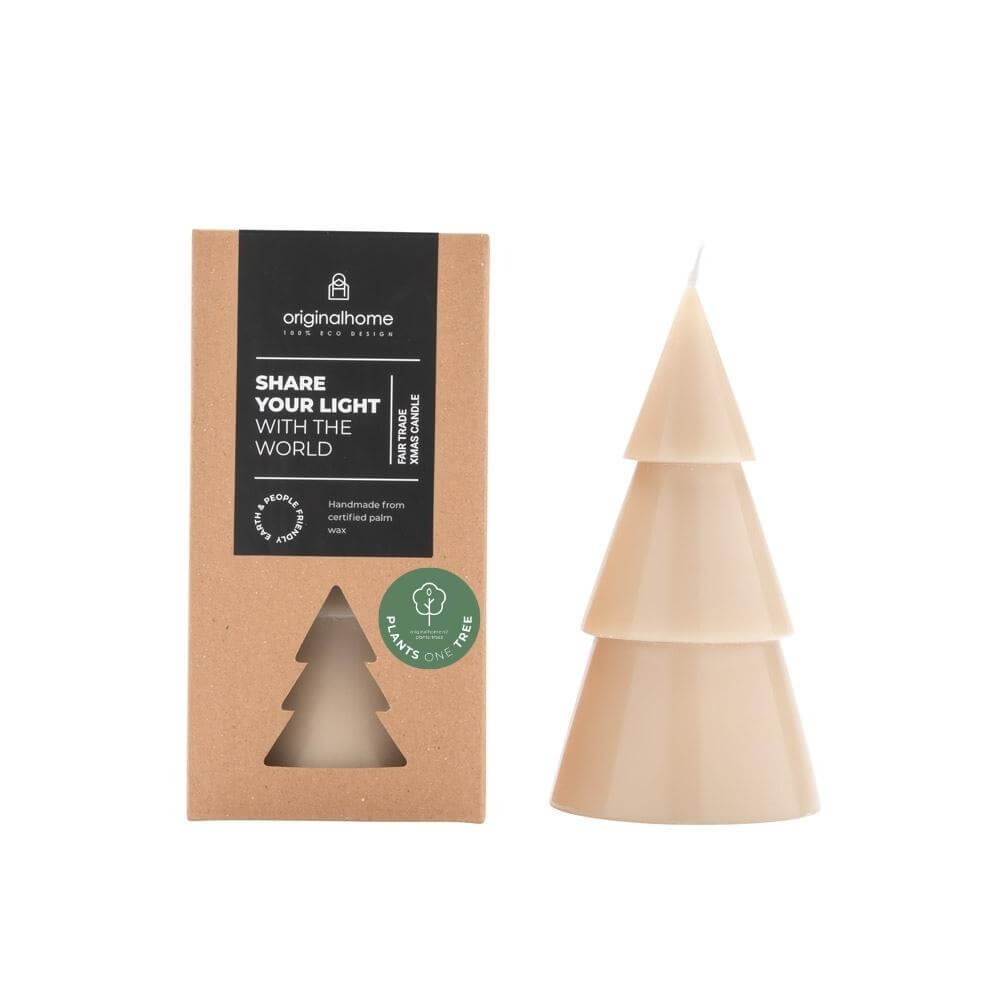 Originalhome dennenboom kaars - beige - L