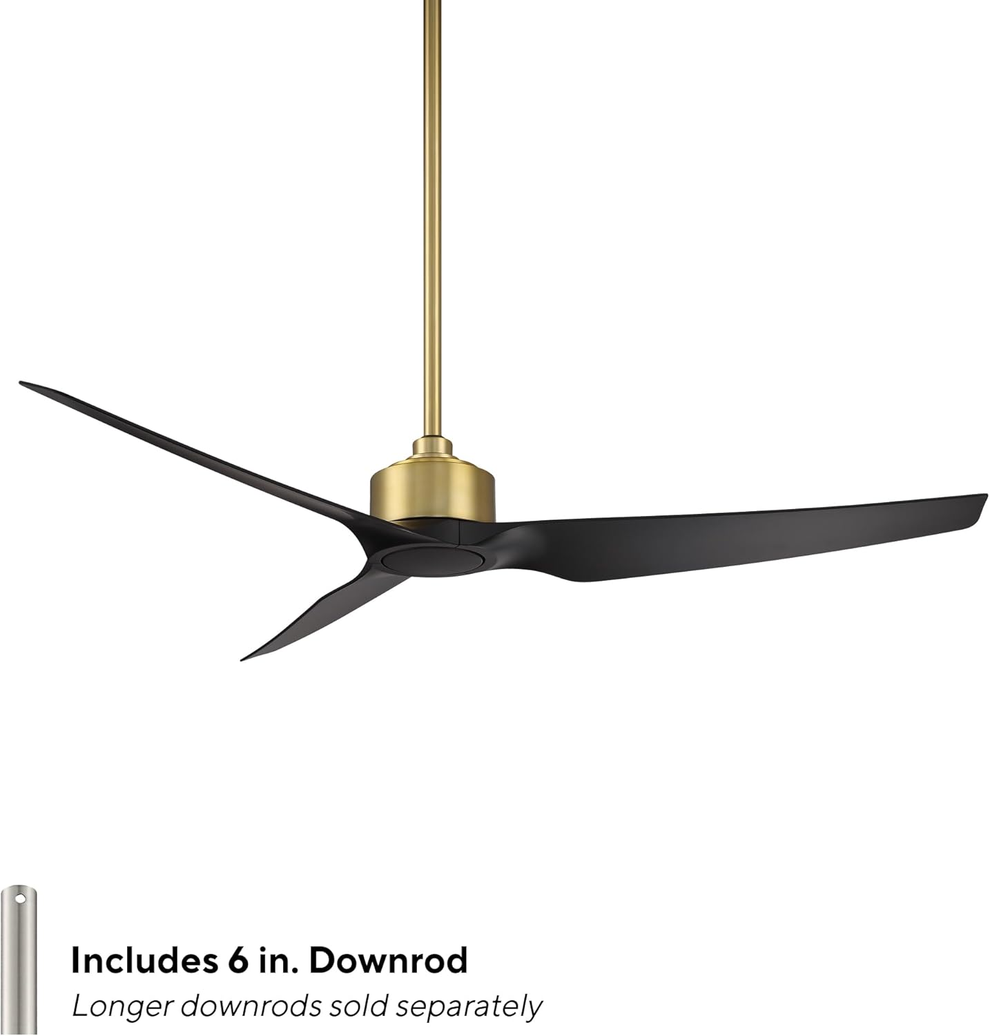 WAC F-056-SB/MB Stella 60 Outdoor Ceiling Fan with Remote, Soft Brass Matte Black