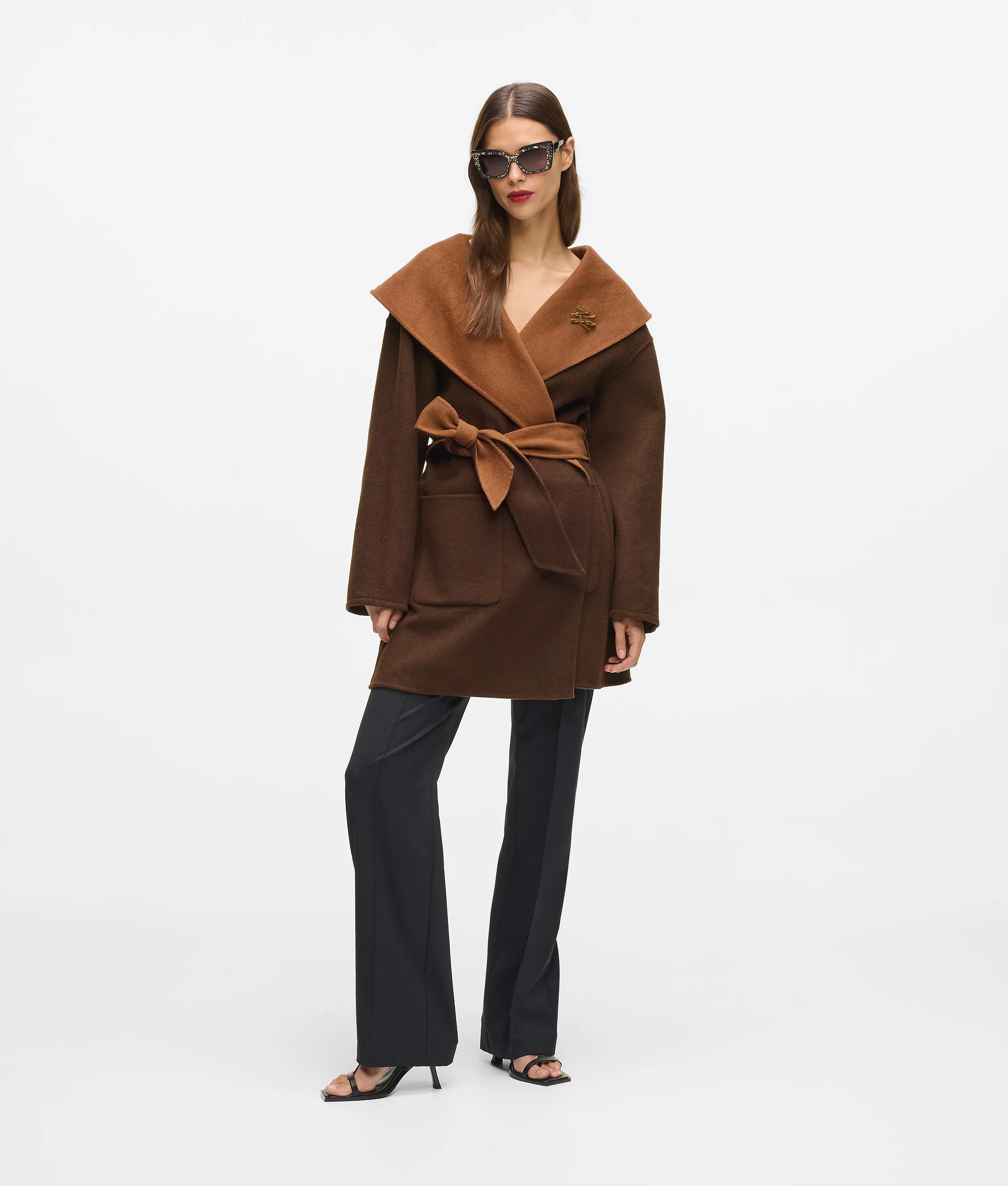 Manteau réversible en mélange de laine