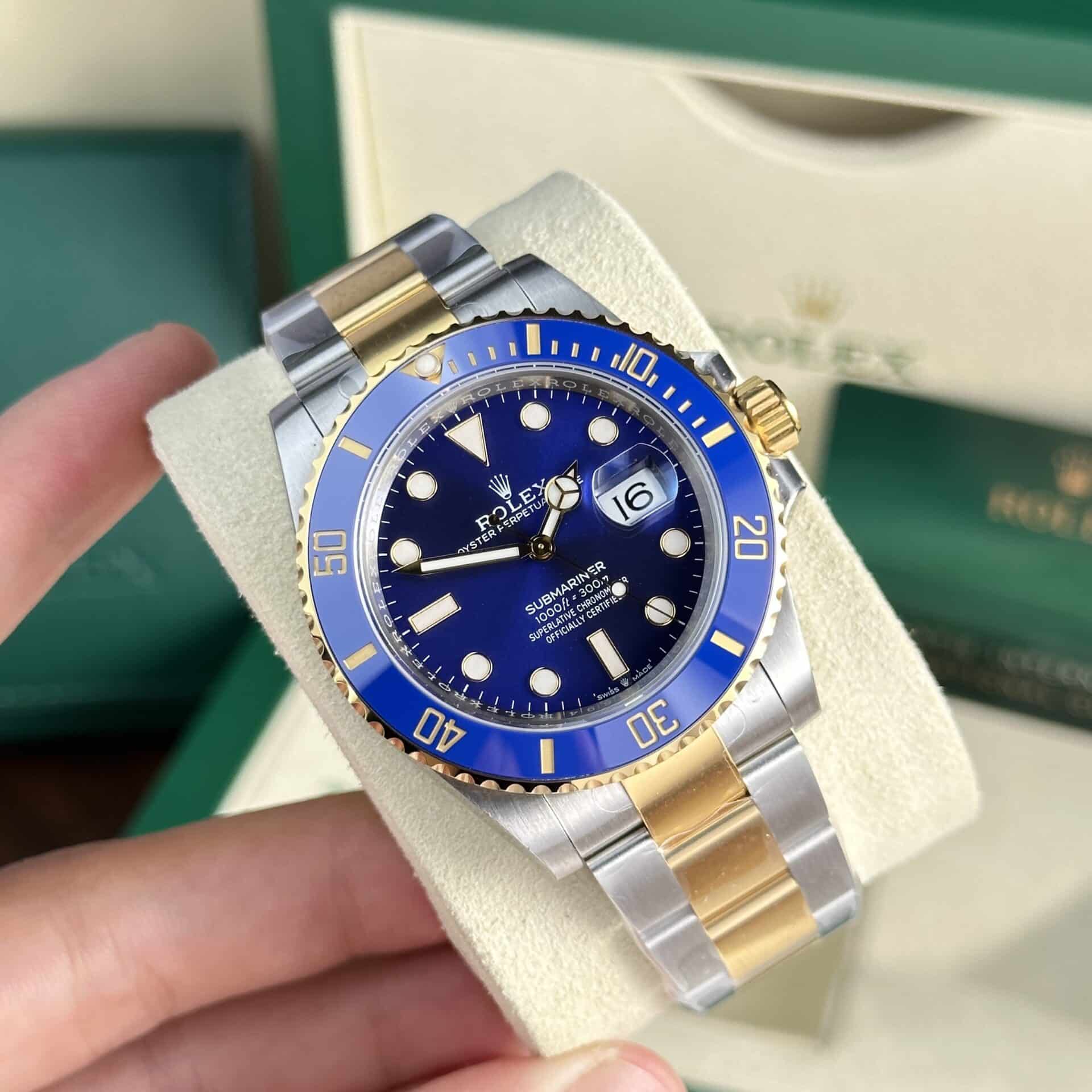 Rolex Submariner 126613LB SS/YG Plated Blue Dial 41mm Oyster Replica
