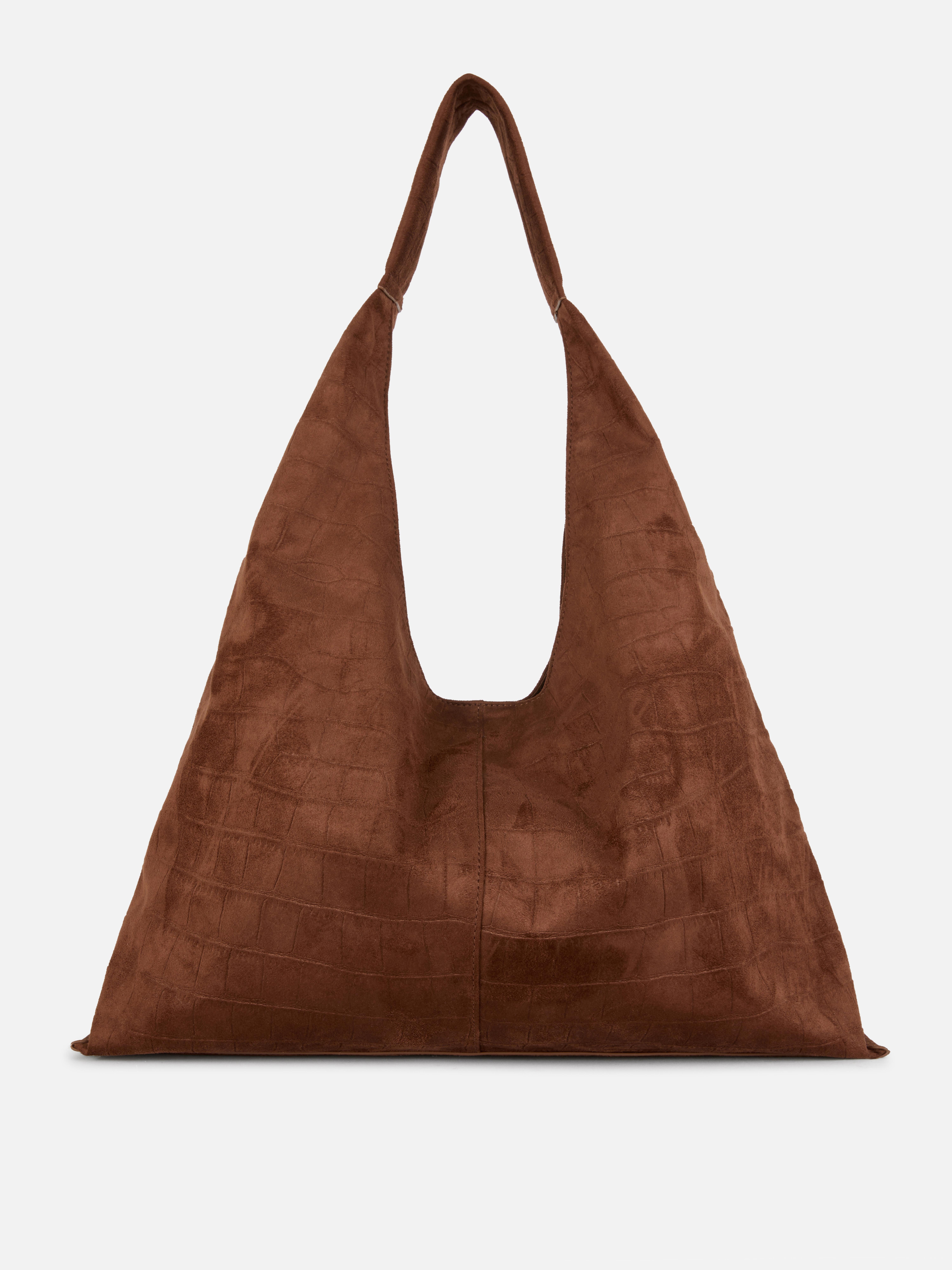 Faux Croc Oversized Purse