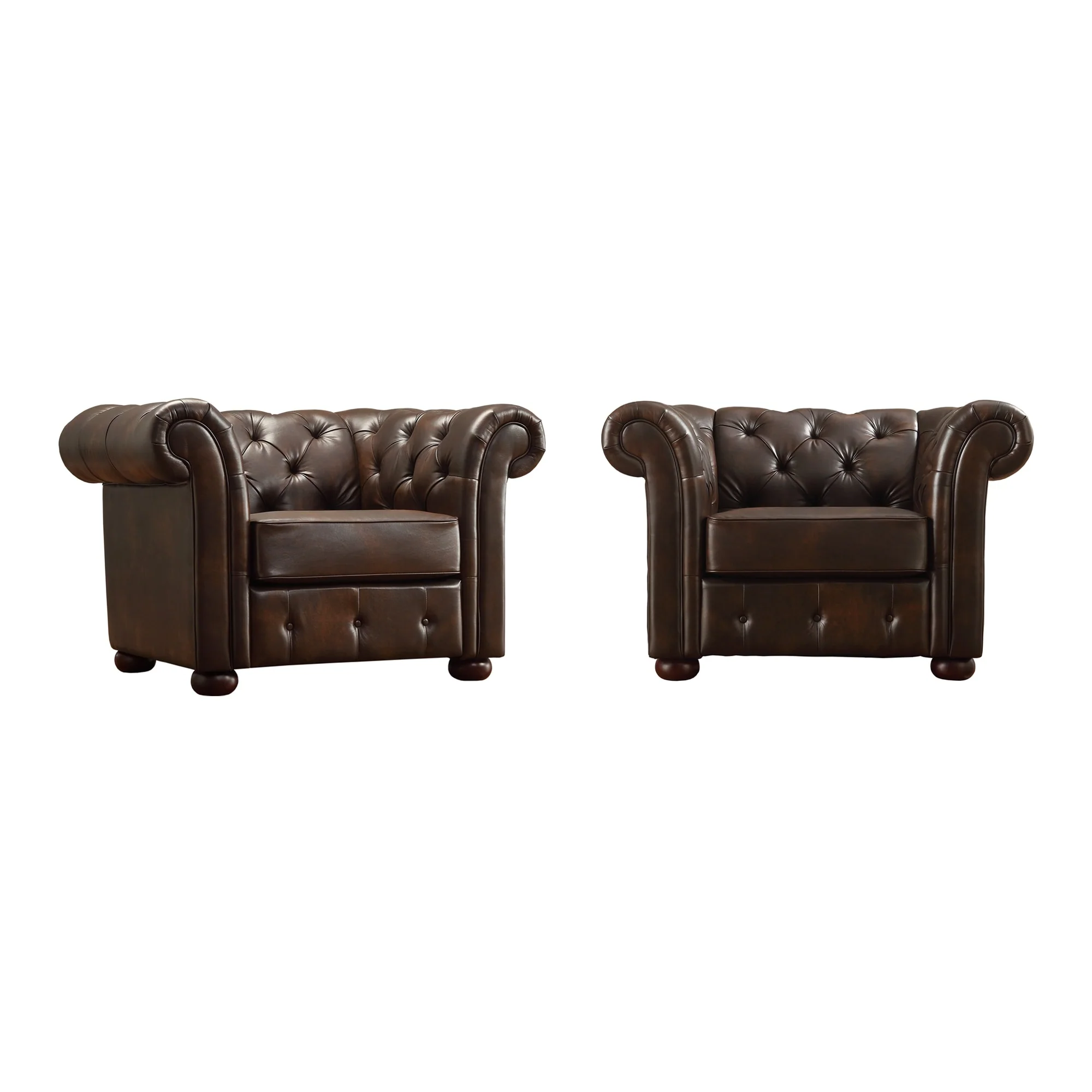 Gdansk Tufted Scroll Arm Chesterfield Chair