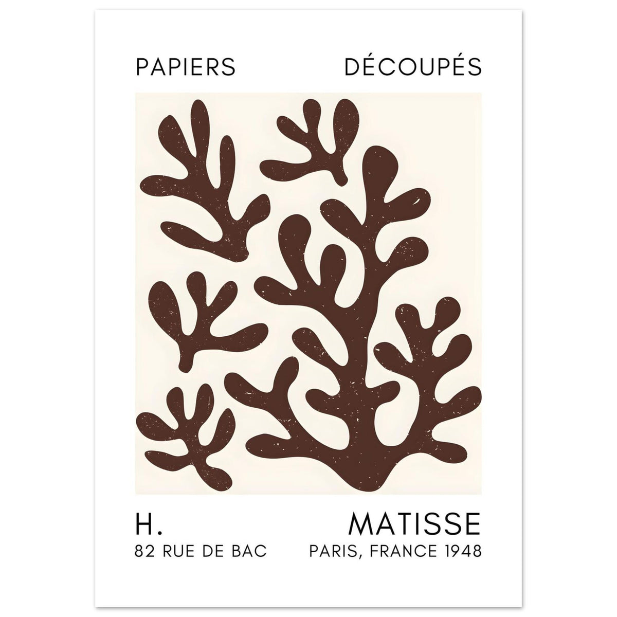 Artfulprints Poster Matisse – Coral shadows brown  - 70x100 cm - Bruin