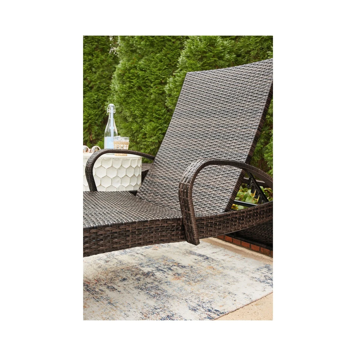 Kantana Brown Outdoor Chaise Lounge, Set of 2 - 24W x 80D x 16H