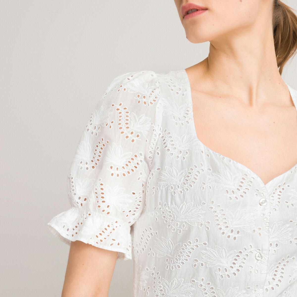 Robe encolure fantaisie,  coton bio